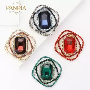 PNPIA- Kim Cương Giả Thời Trang Pha Lê Vuông Thổ Cẩm Cho Nữ Quần Áo Áo Áo Trang Sức Phụ Kiện Quà Tặng