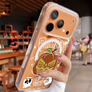 Ốp lưng iPhone hình đèn lồng bí ngô hỗ trợ sạc không dây từ tính - iP 7/8/X/XS/XR/11/12/13/14/15/16/17/Plus/Air/Pro/Max