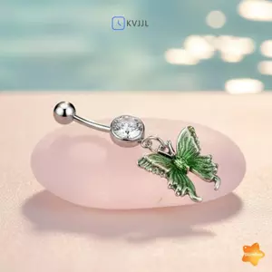 Sang Trọng Rốn Xuyên Trang Sức Thép Không Gỉ Dễ Thương Ngọt Ten Bụng Nút Nhẫn Mới