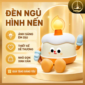 Đèn Ngủ Hình Bánh Sinh Nhật Dễ Thương,Hình Khối 3D,3 Mức Sáng,Vàng Ấm Dịu Nhẹ,Lễ Khai Giảng Cho Trẻ Em,Quà Sinh Nhật