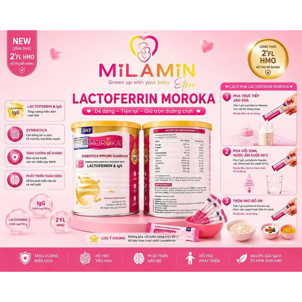 Sữa bột Moroka hỗ trợ tăng đề kháng cho bé