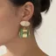 WEETW Vintage Stud Bông Tai, Retro Charm Hình Học Vuông Tòn Ten Bông Tai, Tính Khí Nhựa Trang Sức Phụ Kiện Mùa Hè Bohemian Dangle Bông Tai