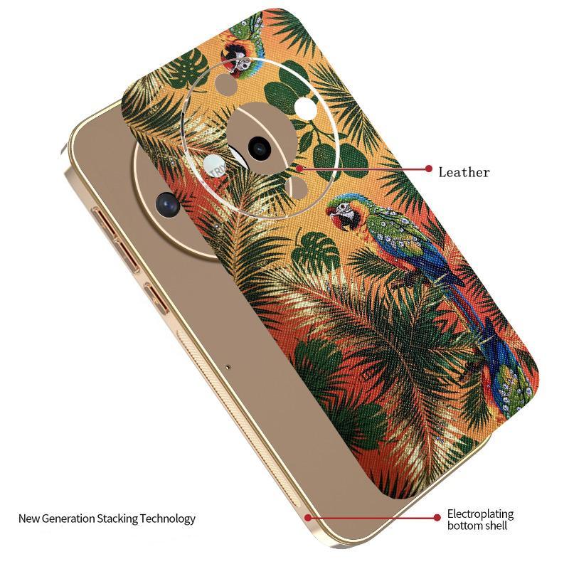 Ốp Lưng Cho Honor X9d X9C X9B Da Cao Cấp Cổ Điển Lucky Elephant Series Mạ Điện Cạnh Chống Rơi Vỏ Điện Thoại