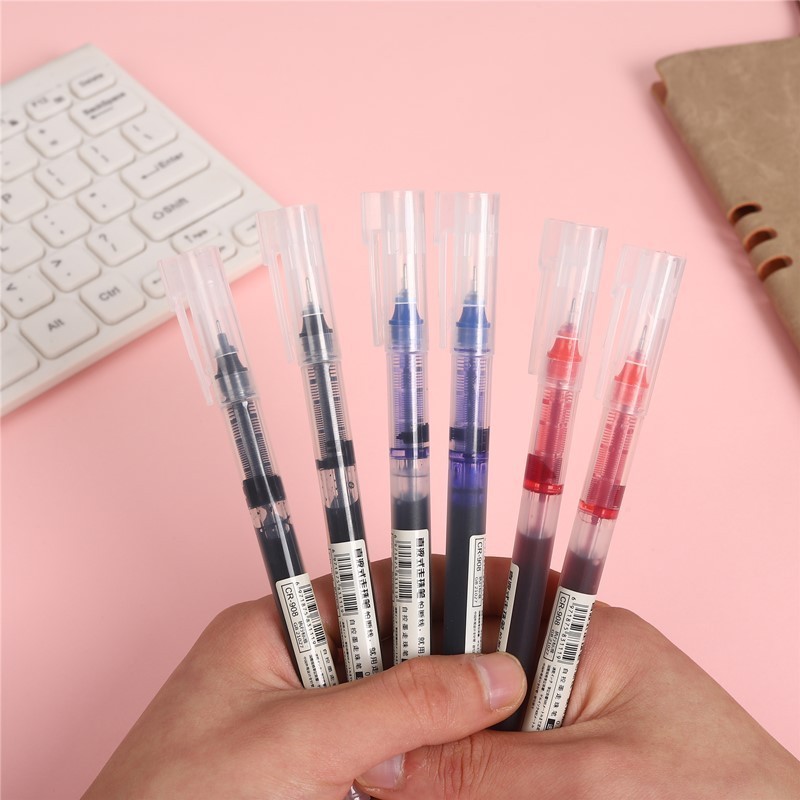 Hộp 20 bút gel lỏng khô nhanh 0.5mm ngòi kim đen dung lượng cao cho học sinh văn phòng, viết mượt không lem