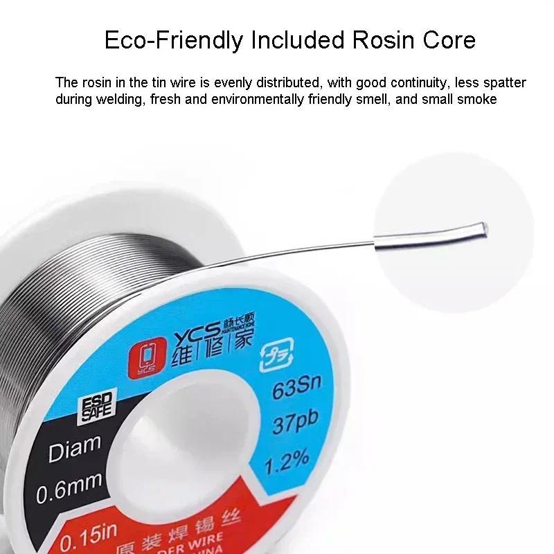 Dụng cụ YCS Dây hàn Độ tinh khiết cao 63 / 37 0.6mm Dễ dàng tan chảy Dây hàn lõi thiếc để sửa chữa điện thoại