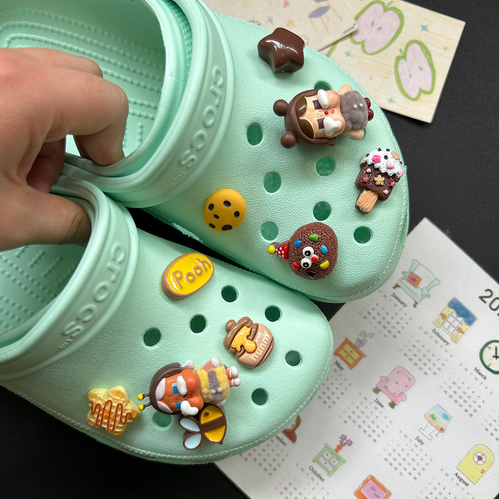 Phụ Kiện Giày Lỗ Pop Mart Gấu Ong Dễ Thương, Có Thể Tháo Rời, Phù Hợp Crocs, Busch Zhibixing
