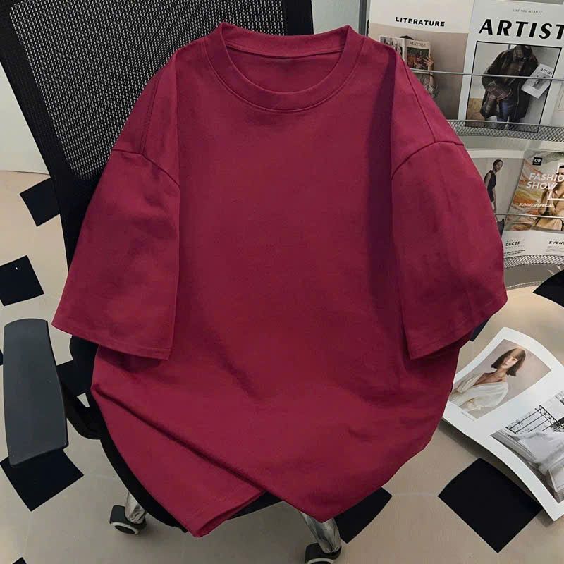 Áo Thun Trơn Màu Tươi Phom Xuông Unisex Nam Nữ Vải Dày Mịn Có Free size- chag3158