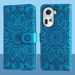 Ví da từ tính Flip Case cho OPPO Reno11 Reno 11 5G Vỏ điện thoại hoa hướng dương dập nổi