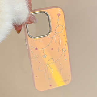 Ins Gilded Bow Vỏ Cứng Cho Iphone 17 17pro 16 15 14 11 12 13 PRO MAX Vỏ Bảo Vệ MT2696