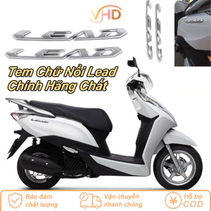 Bộ tem chữ nổi xe LEAD CỰC CHẤT, TEM TRANG TRÍ XE MÁY, Chất Liệu Nhựa Cứng Xi Bóng, Chống Xước & Nước, Giá 1 Cặp