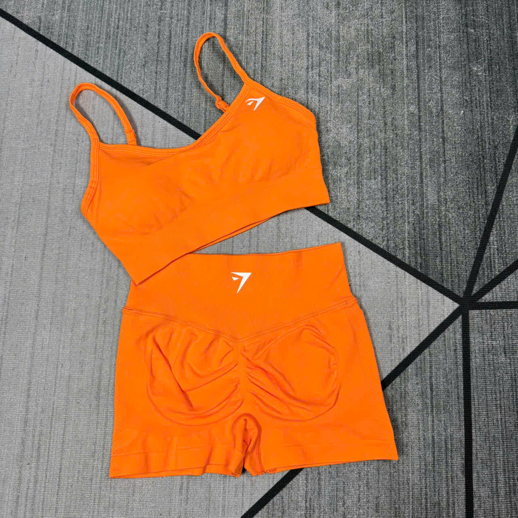 Bộ Quần Áo Tập Gym,Yoga Quần Đùi Cạp Cao Mix Áo Lưng U Cao Cấp,Chât Dệt Kim 10% Elest Tôn From Tôn Dáng GB326