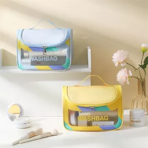 Hàng sẵn có Túi đựng mỹ phẩm di động di động Dung tích lớn Túi đựng đồ vệ sinh du lịch Túi đựng mỹ phẩm Túi đựng đồ đi chơi chống nước Túi đi biển di động Lưu trữ bàn làm việc