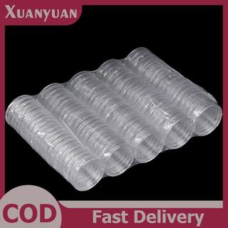 XUAN 100 Cái 27mm Hộp đựng tiền xu Hộp đựng viên nang Hộp trưng bày Hộp trưng bày Hộp trưng bày tròn VN