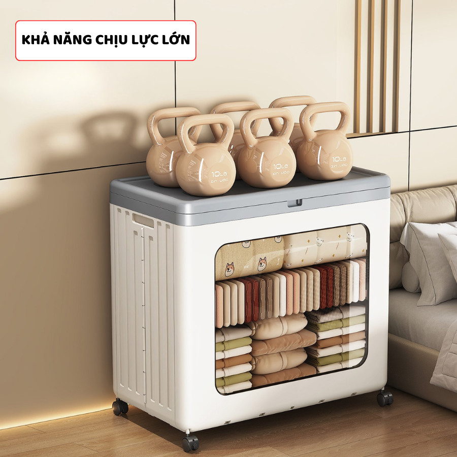 Hộp Đựng Quần Áo ENODA HOME, Thùng Đựng Quần Áo Gấp Gọn Có Bánh Xe, Kín Đáo Chống Bụi Bẩn Q431