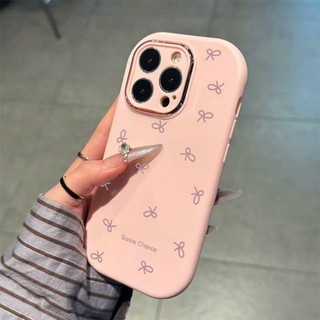 Ốp điện thoại Ins Hàn Quốc Bowtie cho iPhone 17 11 12 13 14 15 16 Pro X Xs Max 7 8 Plus Vỏ điện thoại rắn Vỏ TPU mềm Vỏ bảo vệ ống kính Mặt sau được trang bị cho da