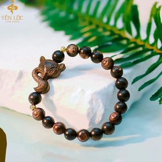 Vòng Trầm Hồ Ly - Trầm Hương Sánh Chìm đơn 8li - Mẫu vòng trầm cho nữ - tặng hộp gấm cao cấp
