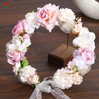 Hoa băng đô quấn tóc nhiều màu sắc, vòng hoa điều chỉnh được cho tiệc cưới và váy dạ hội