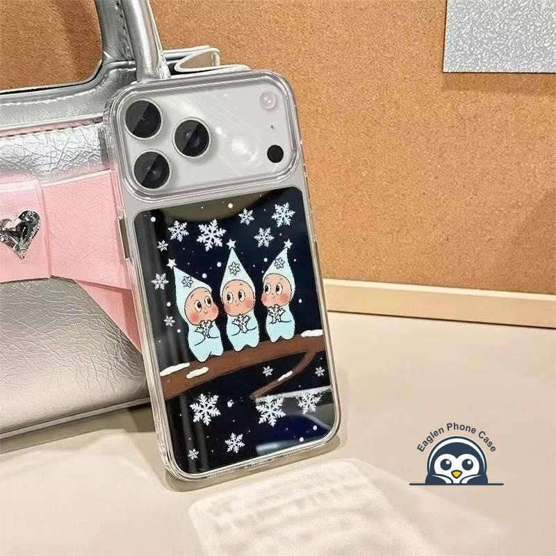 Ốp Điện Thoại Gương Tuyết Lấp Lánh Dễ Thương Cho Motorola Moto Edge 70 60 Fusion Plus 60S Pro X70 Air G100 G100S G86 G82 G77 G67 G57 Power G56 G52 G06 Vỏ Hoạt Hình Mùa Đông Ngộ nghĩnh Bìa Mềm