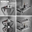 【 KOHLER 】 Giá đỡ lưu trữ điện phân màu xám gunmetal cổ điển cho phòng tắm, giá treo tường hình tam giác cho phòng tắm,