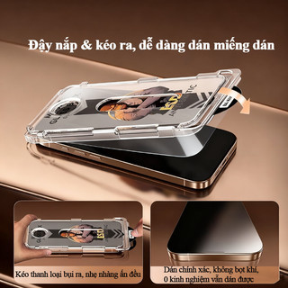 Kính cường lực iPhone 360° chống nhìn trộm tự dán không bụi không bọt khí 9H cho iPhone 11 12 13 14 15 16 17 Pro Max