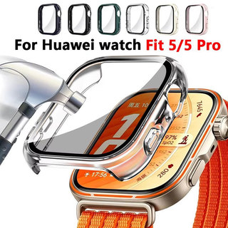 Kính + Ốp Lưng Cho Huawei Watch Fit 5 4 Ốp Lưng PC Toàn Diện Kính Cường Lực Cho Huawei Watch Fit 5 Pro Phụ Kiện