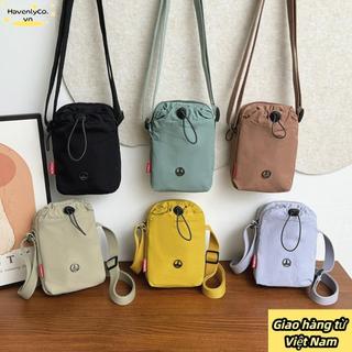 Túi đeo chéo HAVENLYCO, Túi đeo vai đơn màu trơn thông thường, Dây rút vải Nylon thời trang Phong cách thể thao Túi nhỏ Unisex