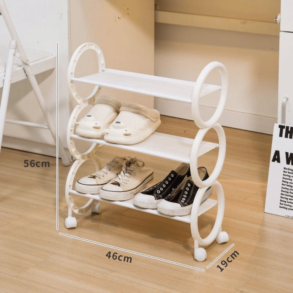 Kệ Để Giày Dép Thông Minh HomeMate Có Bánh Xe – Kệ 3 Tầng Khung Thép Carbon Chịu Lực, Di Chuyển 360° Tiện Lợi