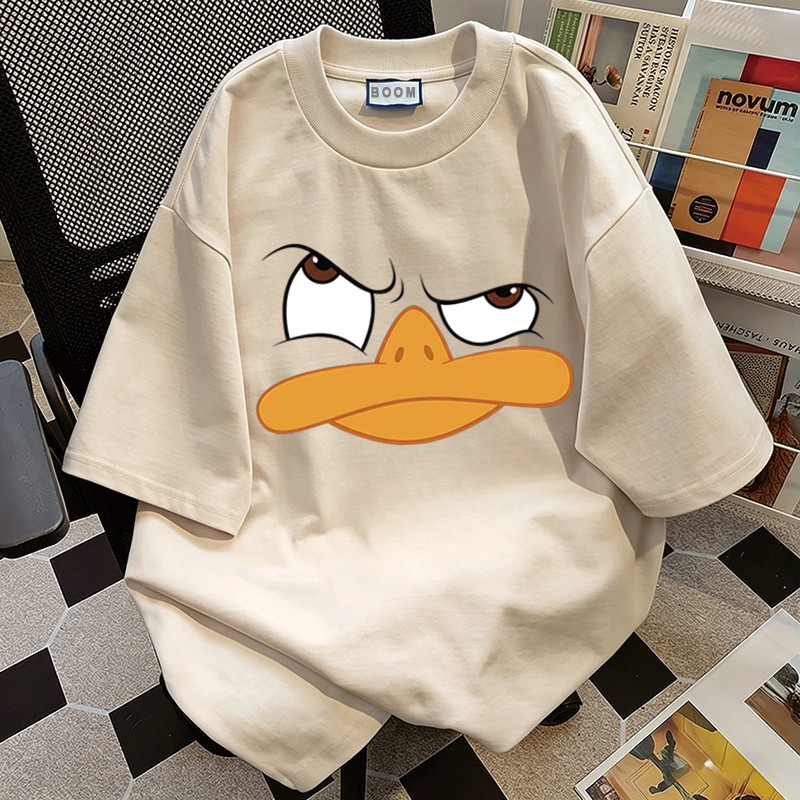BOOM Áo thun nữ kiểu hàn quốc form rộng tay lỡ cổ tròn cotton Mát-Hè hot trend in cách dễ thương Áo phông form vừaF027