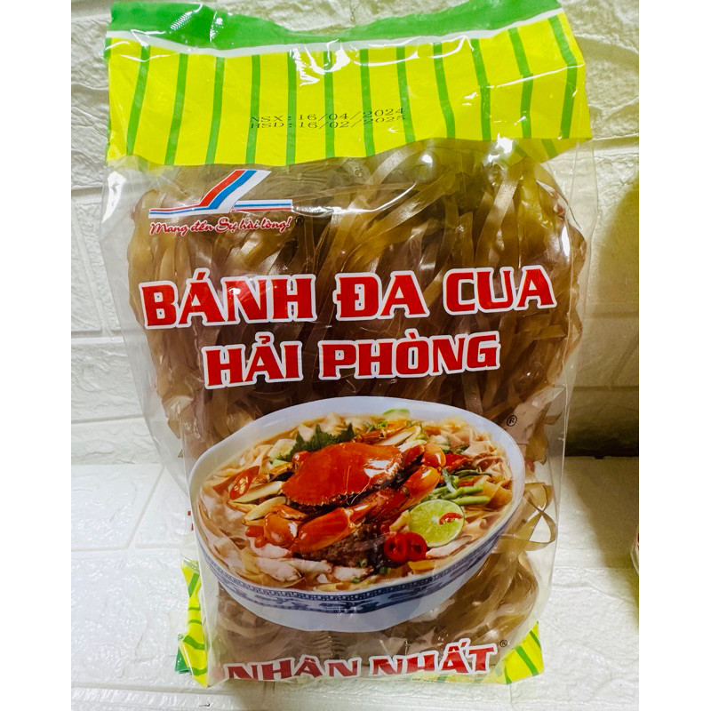 BÁNH ĐA CUA HẢI PHÒNG NHÂN NHẤT - Bánh đa tươi sấy khô ăn liền 400g, sợi dai mềm thơm ngon đặc sản