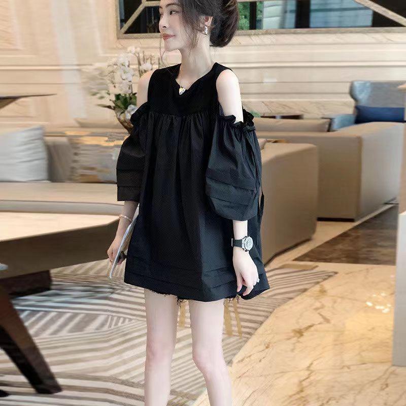 [Khuyến mãi trong thời gian có hạn] Đầm nữ nóng bỏng kiểu búp bê quây dáng rộng màu trơn sang trọng Váy mùa hè dành cho nữ