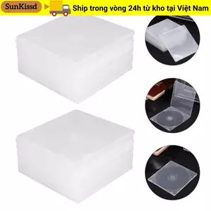 SUNKISSD 20 Cái Hộp PP Vuông, CD Trong Suốt Phong Cách Mỏng, Vỏ Di Động Có Thể Lắp Đặt Đĩa Đơn PP Hộp Cao Su Mềm DVD