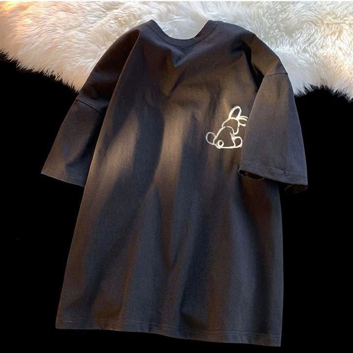 Áo phông thun  in  đơn giản mà sang trọng . Chất cotton mềm mỏng và mát -  hình con THỎ-Thoitrang