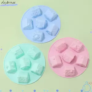 Khuôn làm bánh silicon DAYBREAK, Hình dạng chất liệu silicon Khuôn làm bánh gừng, Bề mặt chống dính 6 khoang Thiết kế thủ công DIY Khuôn trang trí bánh Pasteleria Accesorios
