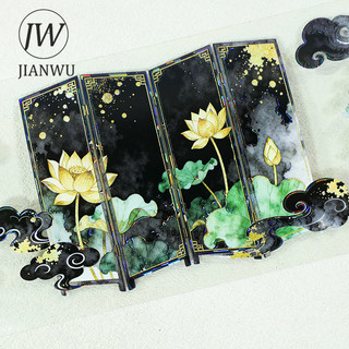 JIANWU 70mm * 200cm Vintage Hoa Màn Hình Cửa Sổ Phong Cảnh Chất Liệu Cắt Kéo Thêu Sò PET Băng Sáng Tạo DIY Tạp Chí Văn Phòng Phẩm