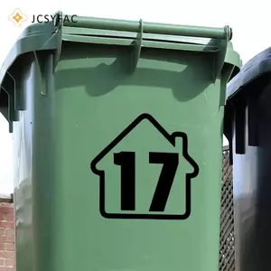 JCSYFAC Thùng Rác Thùng Rác Số Stier Tự Dính Wheelie Bin Stiers Nhà Để Xe Đề Can DIY Kết Hợp Miễn Phí Chống Thời Tiết Mới