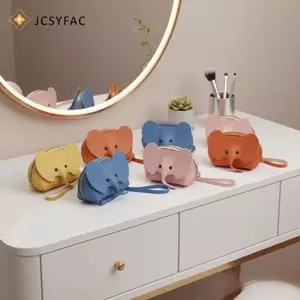 JCSYFAC Da PU Voi Nữ Ví Đựng Tiền Xu Có Vòng Chìa Khóa Túi Đựng Tiền Mini Dễ Thương Túi Zip Cho Mua Sắm Ngoài Trời Mới