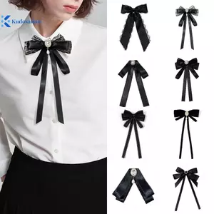 Kudosation Mới Bla Nơ Áo Sơ Mi Cổ Chân Pha Lê Nơ Ruy Băng Thổ Cẩm Cho Nữ Tiệc Cưới Netie Phụ Kiện Đẹp
