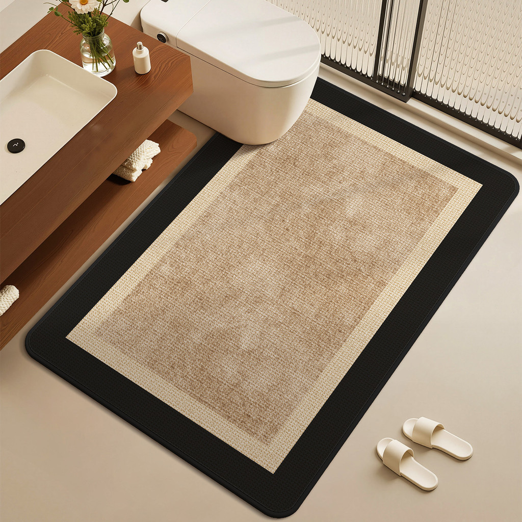 thảm lau chân nhà tắm cao cấp thấm hút nước nhanh khô chống trượt decor phòng vệ sinh thảm chùi chân vintage dày 5mm đẹp