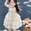 Mùa hè Phong cách mới cho bé gái Cổ búp bê dễ thương Không tay Chấm bi Đầm công chúa mỏng mùa hè