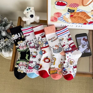 Tất thủy thủ đoàn nhân vật hoạt hình dễ thương, Tất Cotton mềm đến mắt cá chân Kawaii, Tất thông thường hàng ngày cho bé gái và nữ