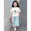 Áo thun ngắn tay phong cách mới mùa hè cho bé gái + Quần ống rộng Bộ đồ hai mảnh thời trang thời trang