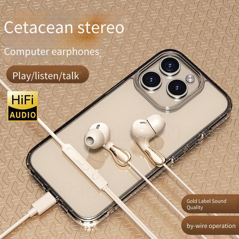 Tai nghe có dây trong tai, giảm ồn, âm HiFi 360° vòm, đầu silicon mềm, cắm và chạy, Type-C/3.5mm