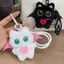 HFTOY Hoạt Hình Cánh Mèo Sang Trọng Búp Bê Móc Khóa Túi Mặt Dây Chuyền Bapa Treo Trang Trí Móc Khóa Xe Kawaii Cặp Đôi Quà Tặng ~