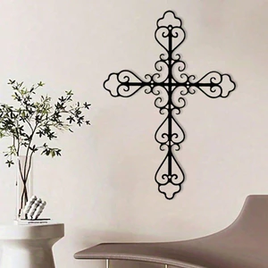 CIFbuy Vintage Cross Wall Art - Trang trí trang trại bằng kim loại cho quà tặng Kitô giáo tại nhà Gothic