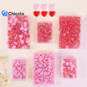 Ins Love Heart Shape Push Pins An toàn Màu Push Pin Cork Board Thumb Ta Wall Pins Trường Văn phòng phẩm Vật tư đóng sách văn phòng Đẹp