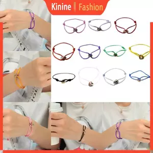 KIN Kim Loại Khóa Nhẫn Dây Bện Vòng Tay Mùa Hè Handmade Dây Vòng Tay Có Thể Điều Chỉnh Tình Bạn Vòng Tay Cặp Đôi Jewel