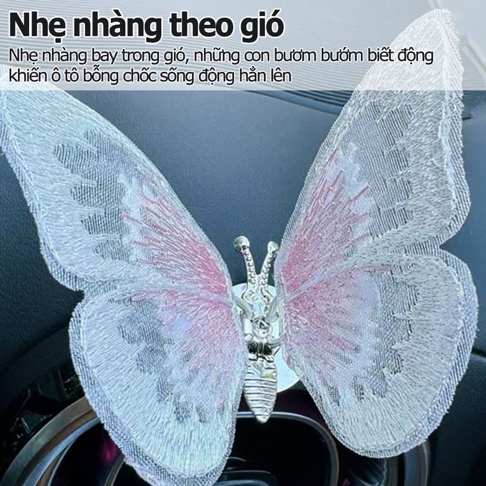 3D Bướm Ô Tô Trang Trí Nội Thất Bảng Điều Khiển Trung Tâm Cửa Thoát Khí Phụ Kiện Sáng Tạo Dễ Thương