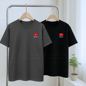 （Giao hàng 24h）Angela Áo Thun Việt Nam CỜ ĐỎ SAO VÀNG Du Lịch In Chữ Hình Nam Nữ Unisex Hot Trend - Mẫu cờ THẲNG