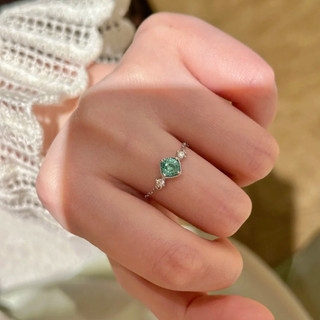 Châu Âu Mỹ ins Phong Cách Mới Tổ Chim Cắt Hồng Kim Cương Màu Kim Cương Dây Xích Có Thể Thu Vào Nhẫn Nữ