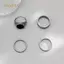 PNPIA- Bộ nhẫn nam bằng thép không gỉ, Nhẫn nhỏ giọt dầu hợp thời trang cao cấp 4 mảnh dành cho nam
